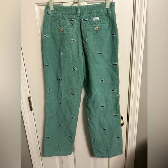 Vineyard Vines Boy’s Whale Embroidered Corduroy Club Pants Green Size 12 - Picture 5 of 5